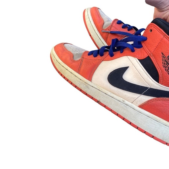 2018 Nike Air Jordan 1 Mid Team Orange Black Size 13 - Picture 5 of 10